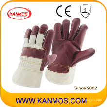 Red Furniture Cowhide Leather Industrial Hand Safety Work Gloves (310042)
